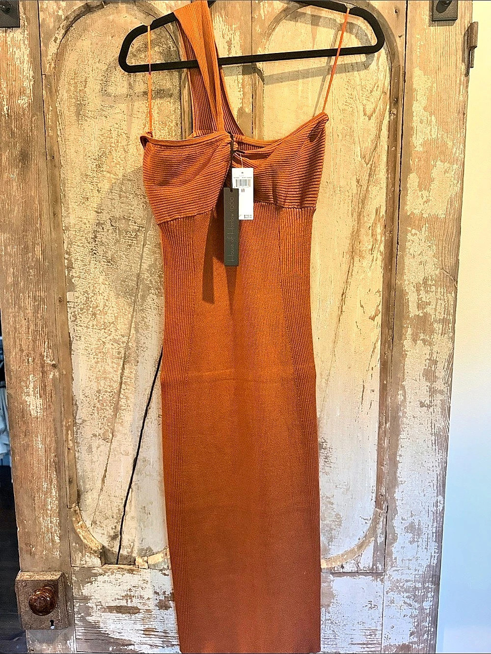 House of Harlow 1960 Ribbed Maxi Dress in Copper Brown  Size medium NWT